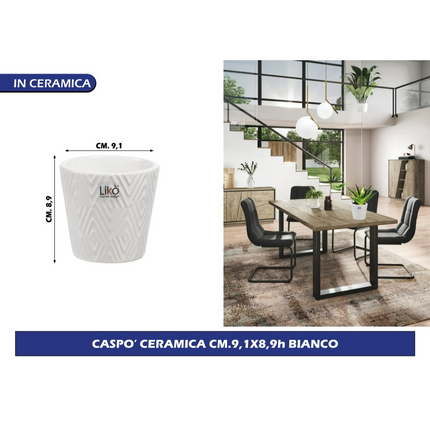 Franco VASO CASPO' CERAMICA CM.9,1X8,9h BIANCO Franco