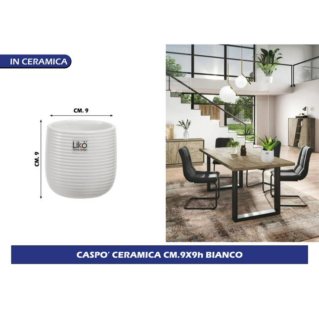Franco VASO CASPO' CERAMICA CM.9X9h BIANCO Franco