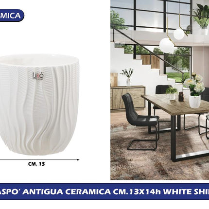 Franco CASPO' CERAMICA ANTIGUA CM.13X14h WHITE SHINE Franco