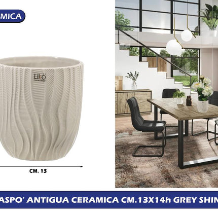 Franco CASPO' CERAMICA ANTIGUA CM.13X14h GREY SHINE Franco