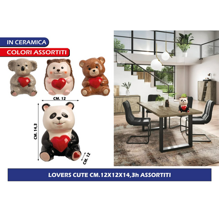 Franco VASO CASPO' CERAMICA LOVERS CUTE CM.12X12X14,3h ASSORTITI Franco