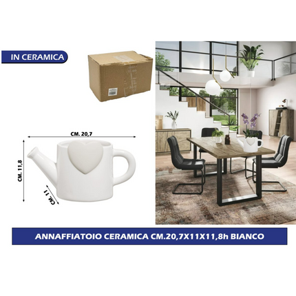 Franco VASO CASPO' ANNAFFIATOIO CERAMICA CM.20,7X11X11,8h BIANCO Franco