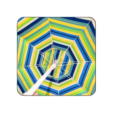 Ombrellone Spiaggia Antivento (Fibra di Vetro) – Set Anti-Sabbia Strisce Blu Giallo Verde BTX