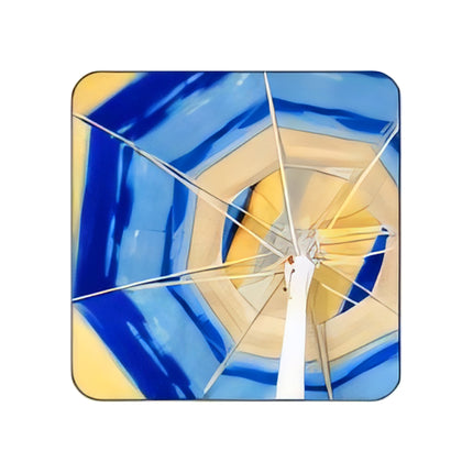 Ombrellone Spiaggia Antivento (Fibra di Vetro) – Set Anti-Sabbia Strisce Blu Giallo Bianco BTX