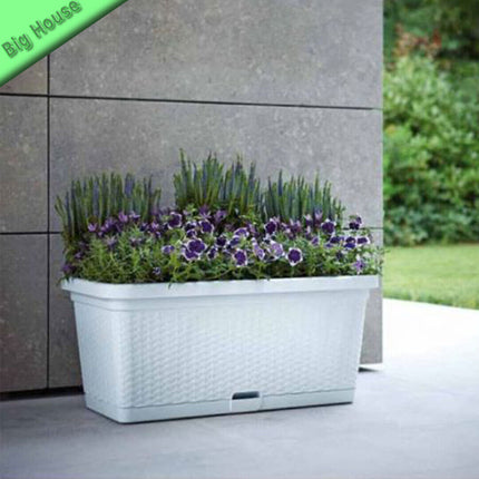 Fioriera Natural In Plastica Rettangolare Vaso Per Piante Fiori 80×40×34 Cm