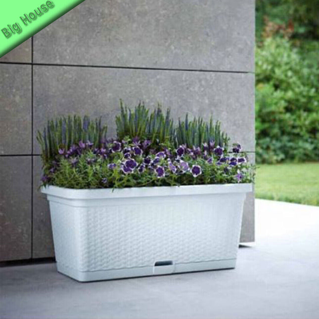 Fioriera Natural In Plastica Rettangolare Vaso Per Piante Fiori 80×40×34 Cm