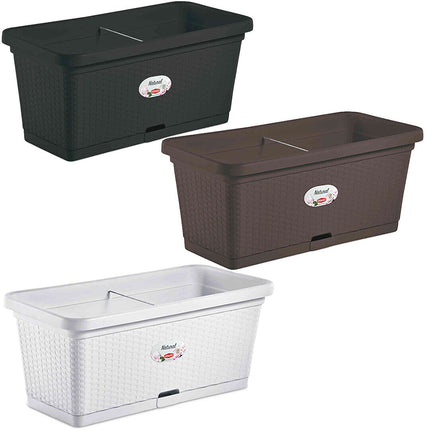 Fioriera Natural In Plastica Rettangolare Vaso Per Piante Fiori 80×40×34 Cm