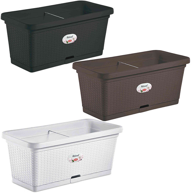 Fioriera Natural In Plastica Rettangolare Vaso Per Piante Fiori 80×40×34 Cm