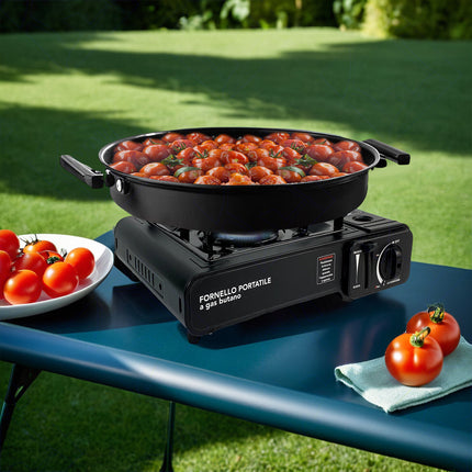 Fornello Gas Bistrò Portatile Cartuccia Inclusa Campeggio Giardino Outdoor