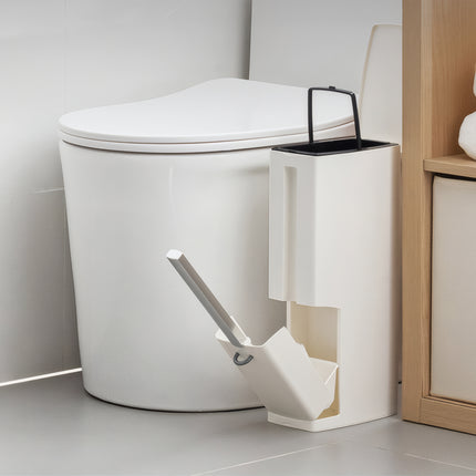 Set Igiene Bagno 3-in-1 Salvaspazio: Pattumiera WC con Scopino Integrato e Dispenser Sacchetti – Dimensioni Compatte (19x11x41cm) D&D Casalinghi