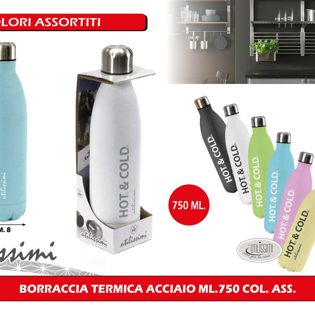 Borraccia Termica Acciaio Ml.750 Col. Ass. Gicos
