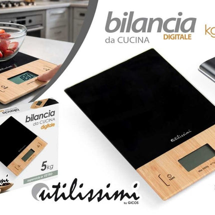 BILANCIA CUCINA ELETTRONICA KG.5 CM.22X15X2h Gicos