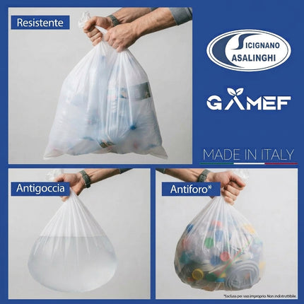 Sacchetti Immondizia Lt.40 Cm.55x70 A Tenuta di Liquidi | Diversi Colori Gamef