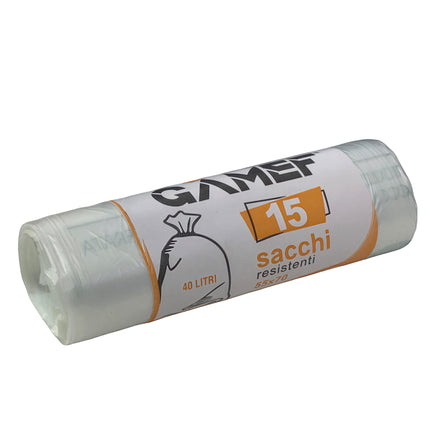 Sacchetti Immondizia Lt.40 Cm.55x70 A Tenuta di Liquidi | Diversi Colori Neutro Gamef