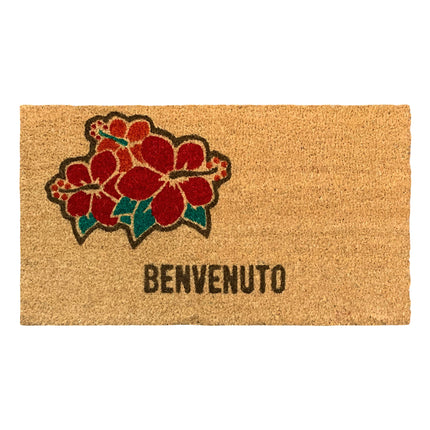 Sicignano Zerbino in Fibra di Cocco Gulliver 40x70 cm con Fondo Antiscivolo – Tappeto Ingresso Interno/Esterno per Casa, Ufficio e Negozi Benvenuto floreale Casalinghi Sicignano