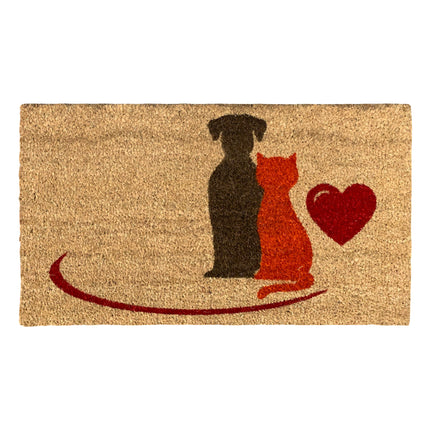 Sicignano Zerbino in Fibra di Cocco Gulliver 40x70 cm con Fondo Antiscivolo – Tappeto Ingresso Interno/Esterno per Casa, Ufficio e Negozi Animali con cuore Casalinghi Sicignano