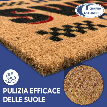 Sicignano Zerbino in Fibra di Cocco Gulliver 40x70 cm con Fondo Antiscivolo – Tappeto Ingresso Interno/Esterno per Casa, Ufficio e Negozi Casalinghi Sicignano