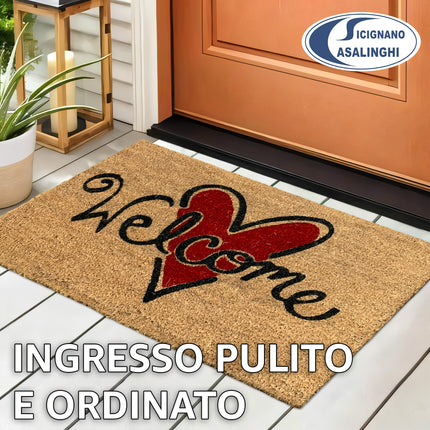 Sicignano Zerbino in Fibra di Cocco Gulliver 40x70 cm con Fondo Antiscivolo – Tappeto Ingresso Interno/Esterno per Casa, Ufficio e Negozi Casalinghi Sicignano