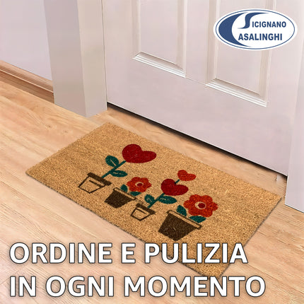 Sicignano Zerbino in Fibra di Cocco Gulliver 40x70 cm con Fondo Antiscivolo – Tappeto Ingresso Interno/Esterno per Casa, Ufficio e Negozi Casalinghi Sicignano