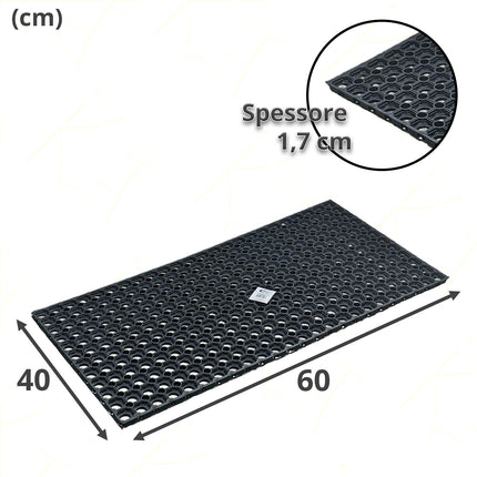 Sicignano Zerbino Compos 40X60Cm Gomma Antiscivolo Drenante Per Esterni