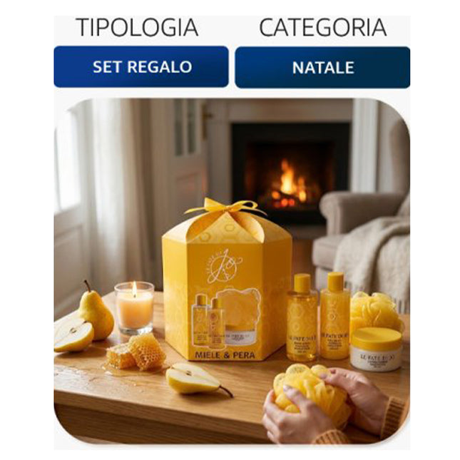 Le Fate di Jo Coffret Miele & Pera Set Regalo 4 Pz, Confezione Cosmetica per Cura della Pelle Gima Profumi Srl