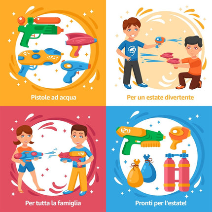 Pistola Acqua in Plastica Resistente con Getto Regolabile, Gioco Estivo per Bambini International