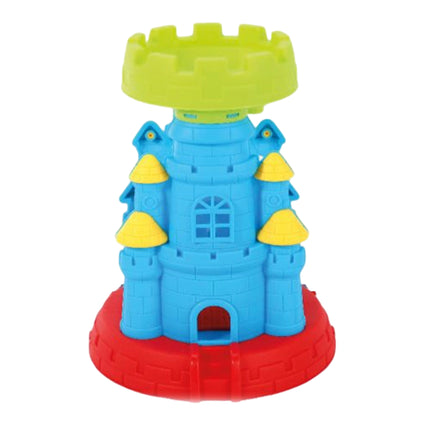 Castello da Spiaggia per Bambini con Paletta e Rastrello – Giocattolo Estate Ø18x23h cm in Plastica – Colori Assortiti per Castelli di Sabbia