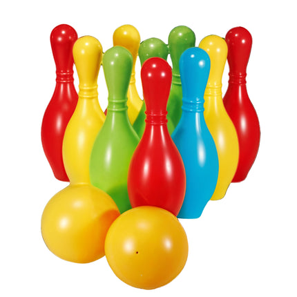 Bowling Set 10 Birilli + 2 Bocce – Gioco da Spiaggia per Bambini Colorato e Divertente