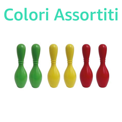 Bowling Set 10 Birilli + 2 Bocce – Gioco da Spiaggia per Bambini Colorato e Divertente