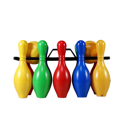 Bowling Set 10 Birilli + 2 Bocce – Gioco da Spiaggia per Bambini Colorato e Divertente