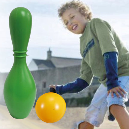 Bowling Set 10 Birilli + 2 Bocce – Gioco da Spiaggia per Bambini Colorato e Divertente