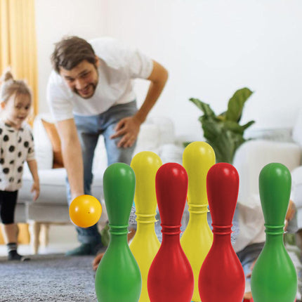 Bowling Set 10 Birilli + 2 Bocce – Gioco da Spiaggia per Bambini Colorato e Divertente
