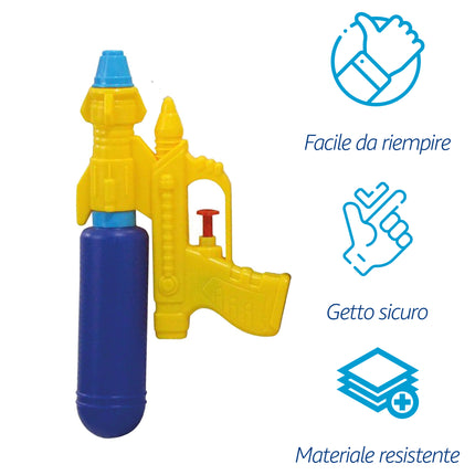Apel Plastik Pistola Acqua Bambini 25X15 Cm – Giocattolo Estate Mare E Giardino, Colori Assortiti