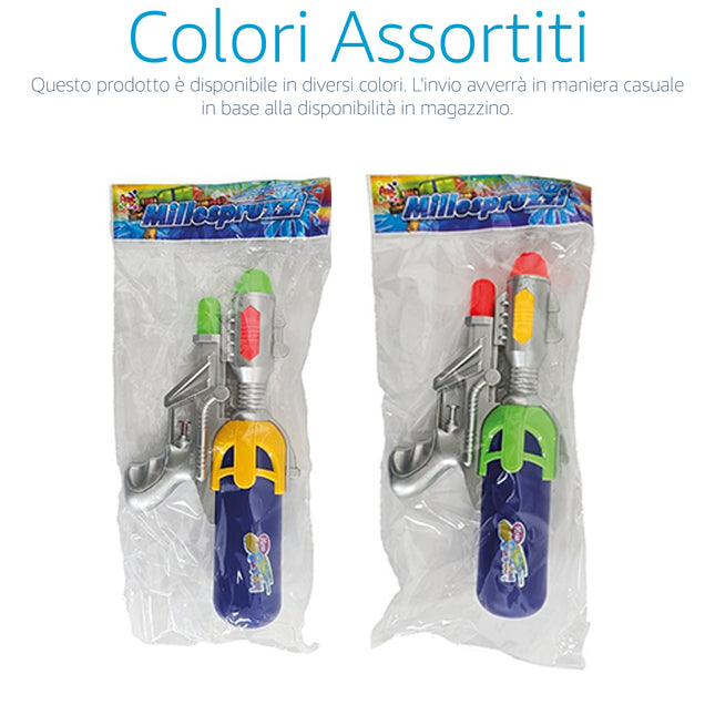 Apel Plastik Pistola Acqua 28X14 Cm – Giocattolo Estate Mare E Giardino, Plastica, Colori Assortiti