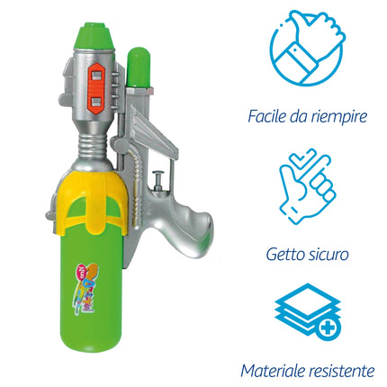 Apel Plastik Pistola Acqua 28X14 Cm – Giocattolo Estate Mare E Giardino, Plastica, Colori Assortiti