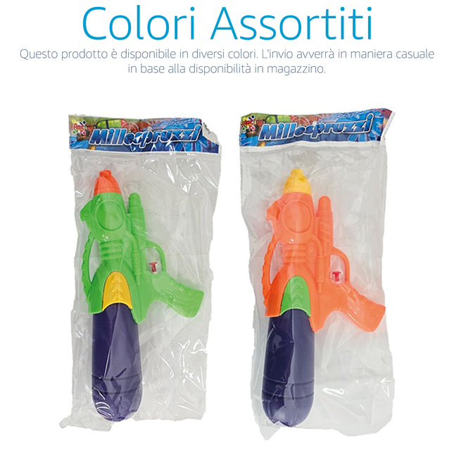 Apel Plastik Pistola Acqua 28X15 Cm – Spara Fino A 10 Metri, Plastica, Colori Assortiti, Gioco Divertente Per Bambini In Spiaggia E Giardino