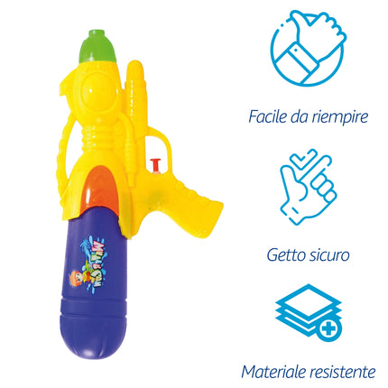 Apel Plastik Pistola Acqua 28X15 Cm – Spara Fino A 10 Metri, Plastica, Colori Assortiti, Gioco Divertente Per Bambini In Spiaggia E Giardino