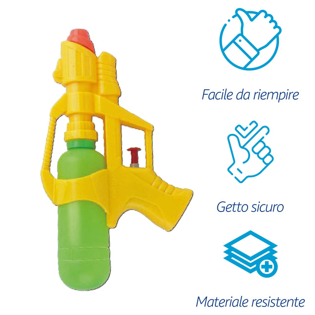 Pistola Acqua in Plastica Resistente con Getto Regolabile, Gioco Estivo per Bambini