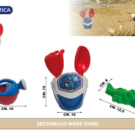 Secchiello Mare per Bambini con Motivi Fantasia per Giochi e Spiaggia