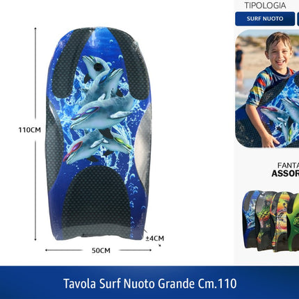Tavola Surf Nuoto Grande Cm.110 | Colori Assortiti International