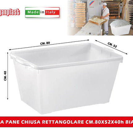 Giganplast Cesta Pane Chiusa Rettangolare Bianca - 80X52X40Cm Giganplast