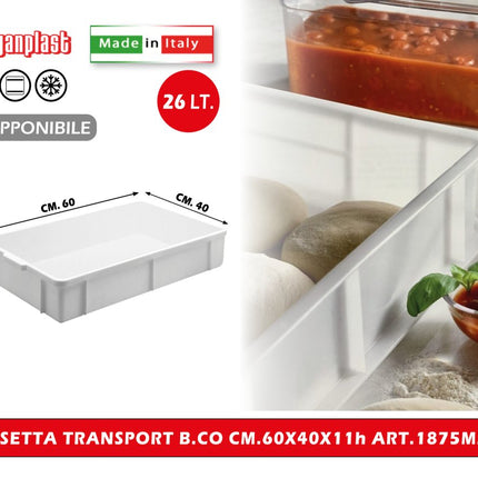 Giganplast CASSETTA TRANSPORT B.CO CM.60X40X11h ART.1875M2/BI Giganplast