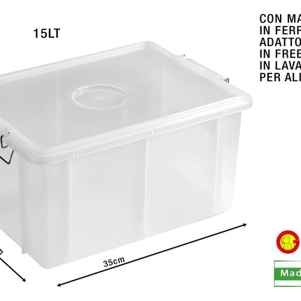 Cassetta Box Con Coperchio Cm.35X25X20H Trasp.-8002942004032