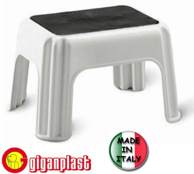Giganplast Sgabello Bianco Con Tappetino - 40X32X24Cm (Modello A.7580/M) Giganplast