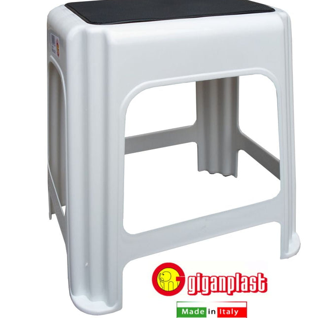 Sgabello Novanta C/Tappeto Cm.41X32X43H Bianco-8002942014666