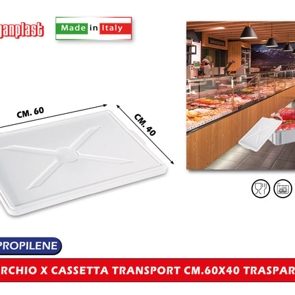 Giganplast Coperchio X Cassetta Transport Cm.60X40 Trasparente