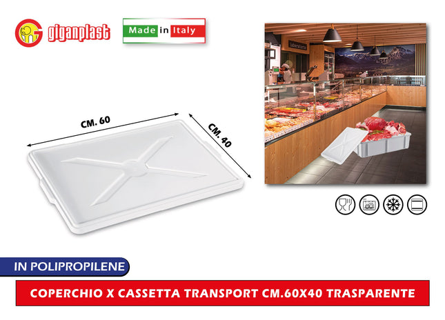 Giganplast Coperchio X Cassetta Transport Cm.60X40 Trasparente Horeca Giganplast