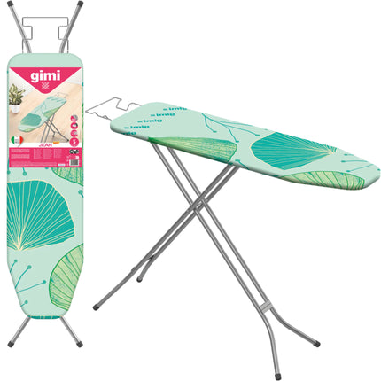 Gimi Jean Asse Da Stiro, Con Poggiaferro In Griglia, Regolabile In Altezza, Metallo, Bianco, 133.5 x 33 x 90 Cm