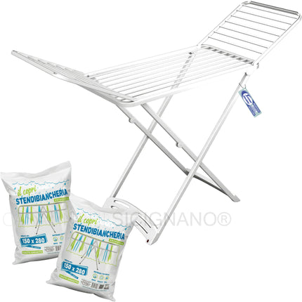 Kit Stendibiancheria Composto da Stendino Zaffiro + Diverse Configurazioni Stendino + 2 Copristendino Vileda