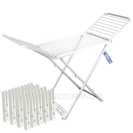 Kit Stendibiancheria Composto da Stendino Zaffiro + Diverse Configurazioni Stendino + 40 mollette Vileda
